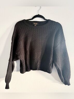 Truth Black Cable Knit Crewneck Sweater